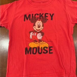 Vintage Disney Mickey Mouse Red Kids T-Shirt